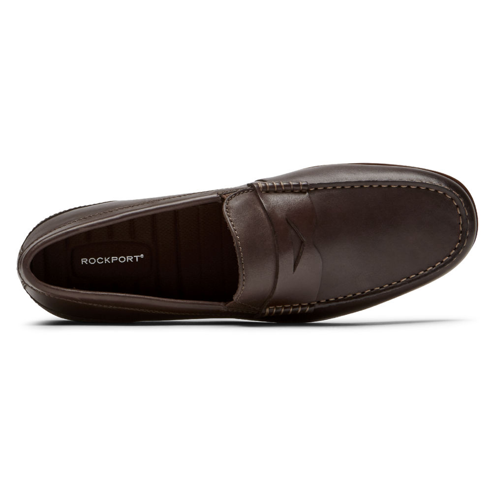 Sapato Vela Rockport Homem Marrom Escuro - Malcom Penny - 74538XKMD